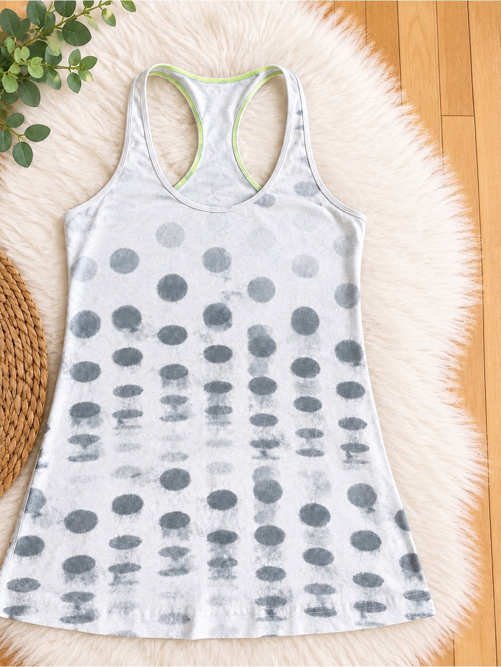 Lululemon Gray Polka Dot Racerback Tank Top